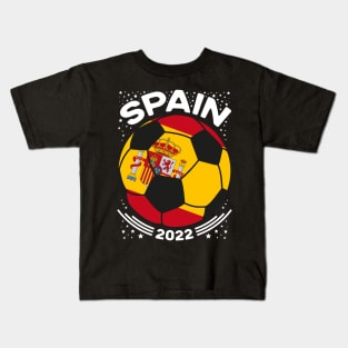 Spain Flag Soccer Football Team Kids T-Shirt